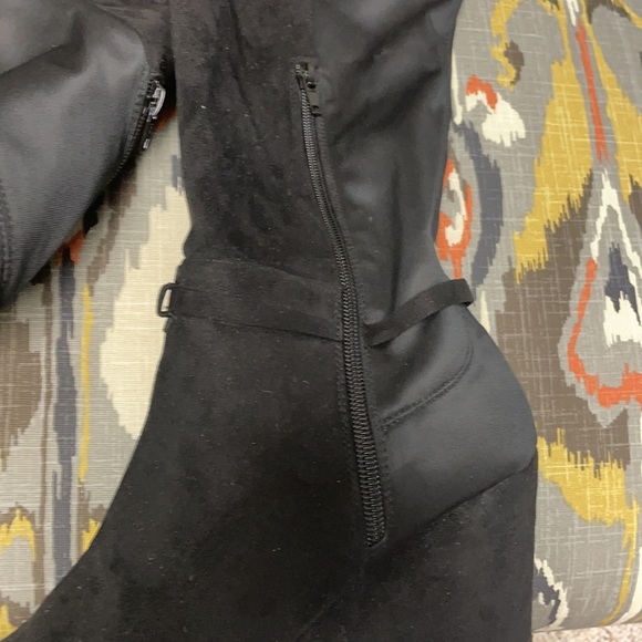 Bebe tall black over the knee boots-wedge heel - Picture 4 of 6